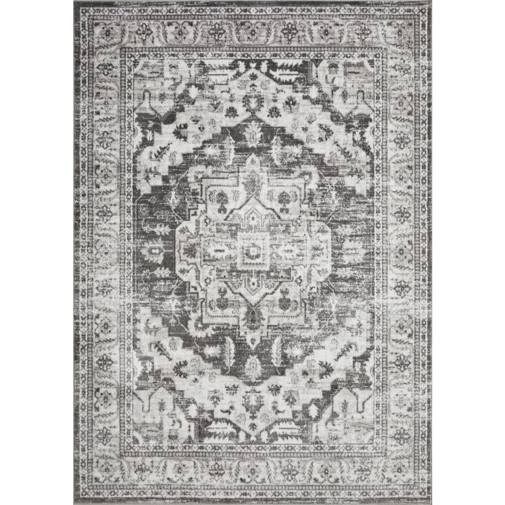 Loomaknoti Rhane Alvner 6' x 9' Dark Grey Oriental Indoor Area Rug