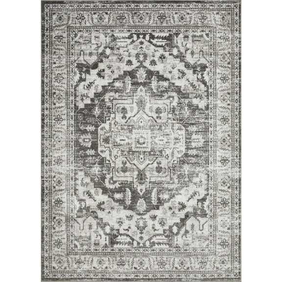 Loomaknoti Rhane Alvner 8' x 10' Dark Grey Oriental Indoor Area Rug