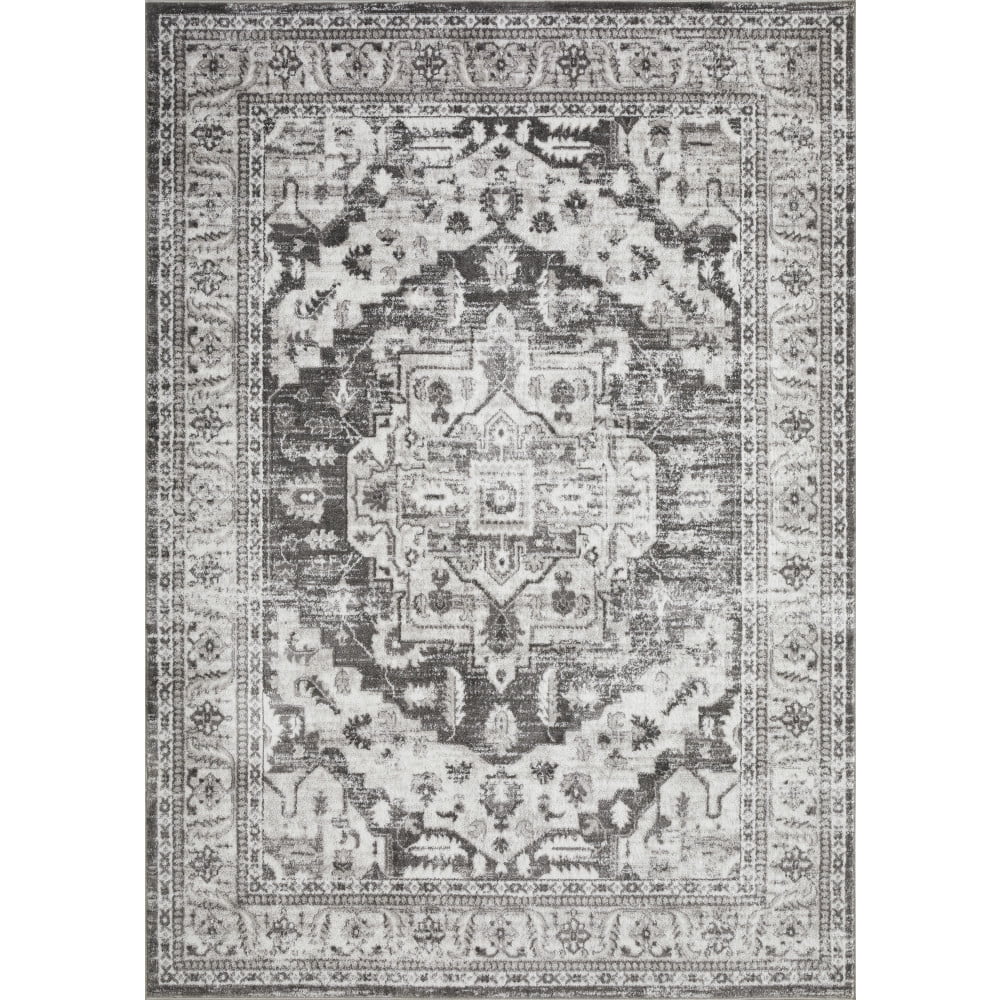 Loomaknoti Rhane Alvner 9' x 12' Dark Grey Oriental Indoor  polypropylene Area Rug