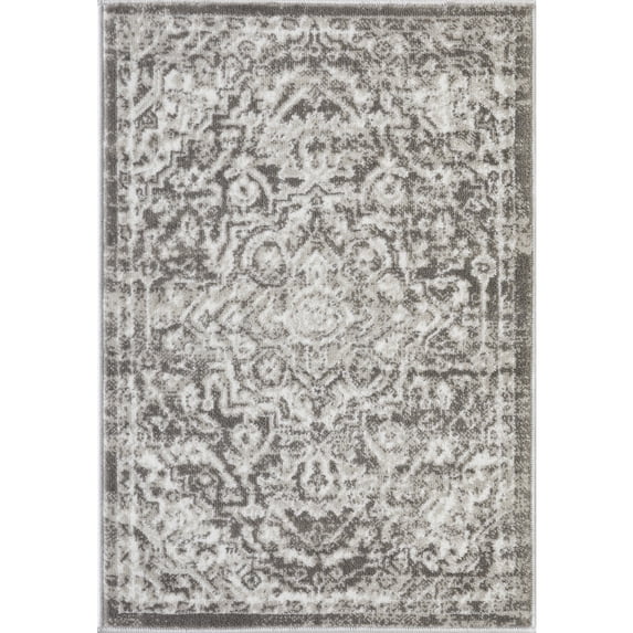 Loomaknoti Rhane Valeina 2' x 3' Gray Oriental Indoor Accent Rug