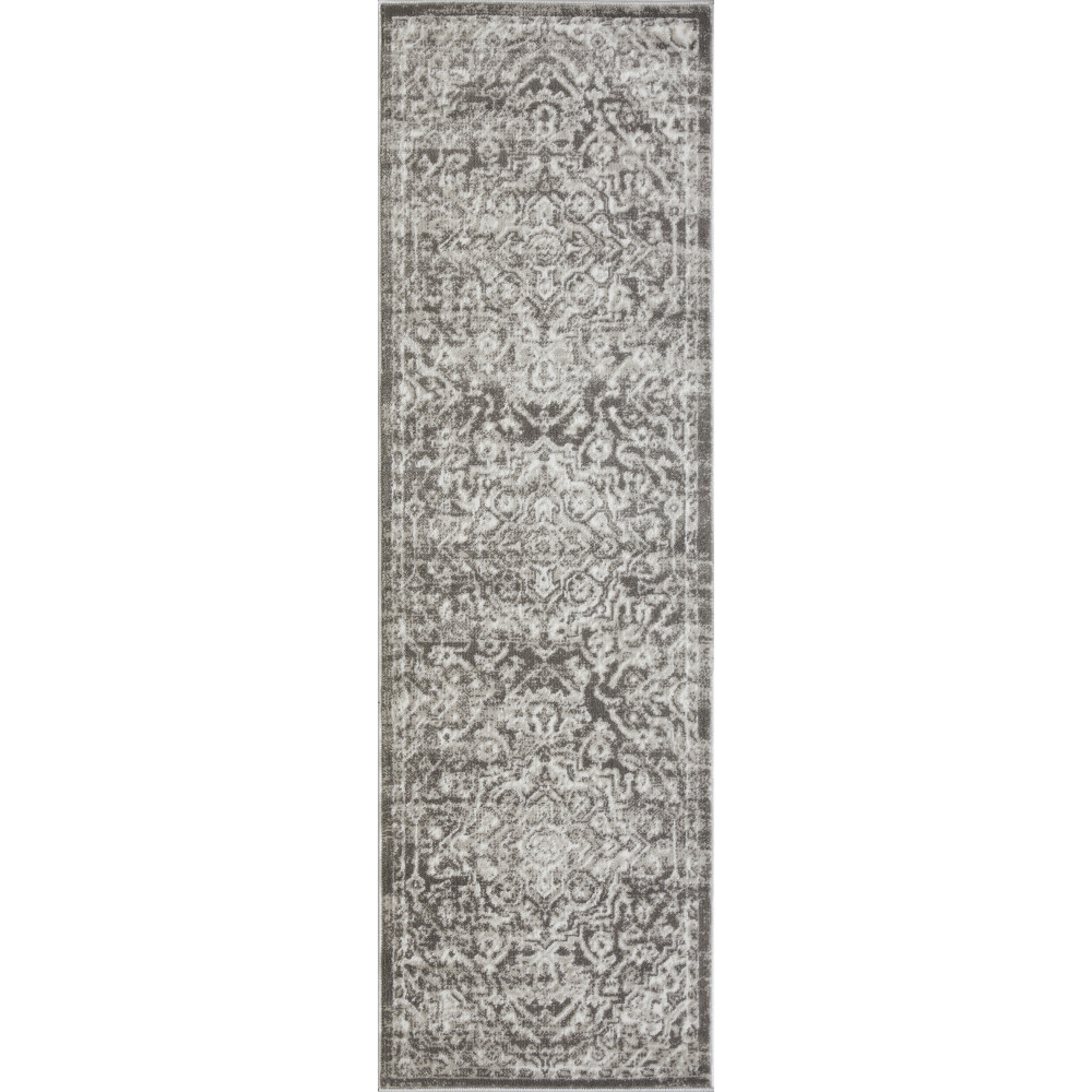 Loomaknoti Rhane Valeina 2 x 7 Gray Oriental Indoor Runner Rug