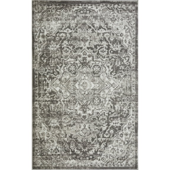 Loomaknoti Rhane Valeina 3' x 5' Gray Oriental Indoor Accent Rug
