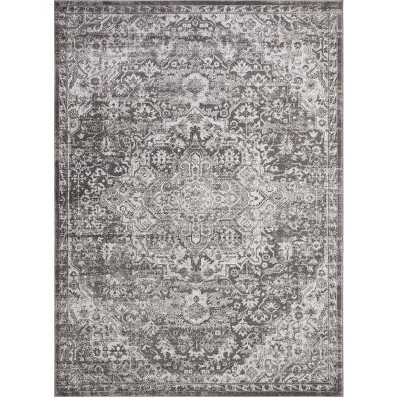 Loomaknoti Rhane Valeina 9' x 12' Gray Oriental Indoor Area Rug