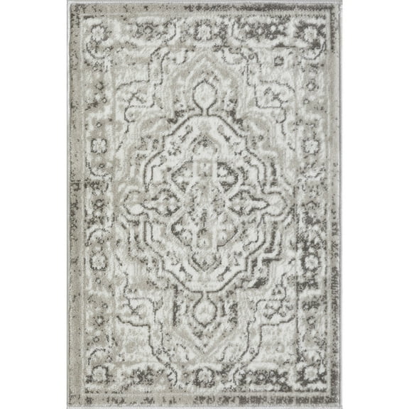 Loomaknoti Rhane Valok 2' x 3' Gray Oriental Indoor Runner Rug