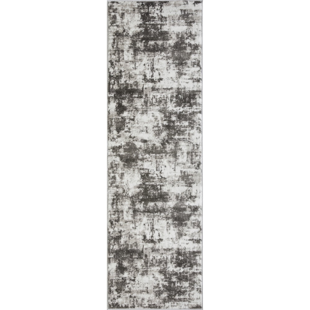 Loomaknoti Rhane Vearali 2 x 7 Gray Abstract Indoor Runner Rug
