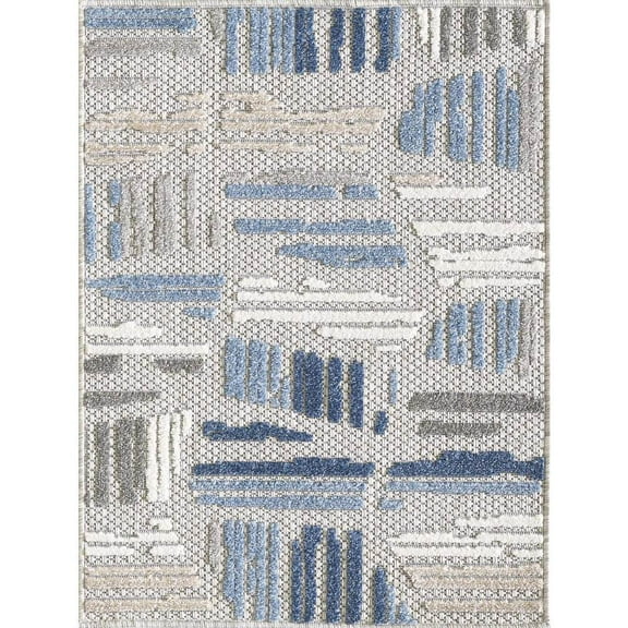 Loomaknoti Spektinz 3'1" x 5'3" Gray Geometric Indoor/Outdoor Area Rug
