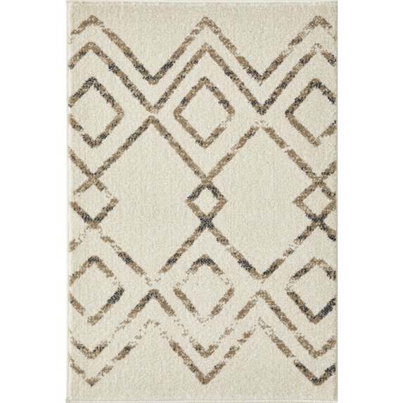 Loomaknoti Taytum Rocey 2' x 3' Geometric Indoor Runner Rug , White/Gray