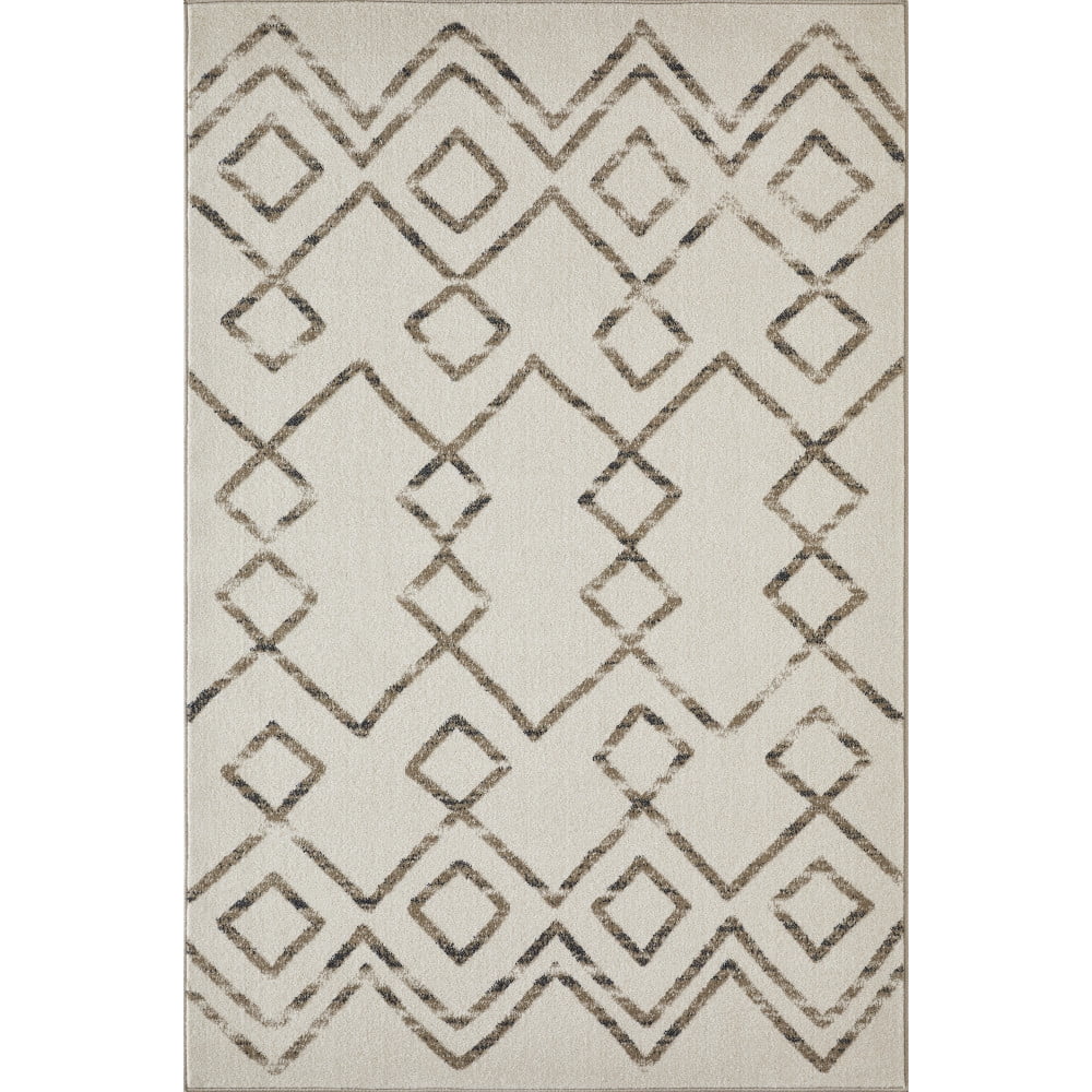 Loomaknoti Taytum Rocey 5' x 7' Ivory Geometric Indoor Area Rug