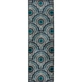 thumbnail image 1 of Loomaknoti Terrace Tropic Ferley 2' x 7' Abstract Indoor/Outdoor Runner Rug , Blue/Green, 1 of 9