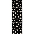 thumbnail image 1 of Loomaknoti Tecopa Sevella 2' x 7' Black Geometric Outdoor Runner Rug, 1 of 9