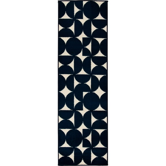 Loomaknoti Tecopa Sevella 2' x 7' Blue Geometric Outdoor Runner Rug