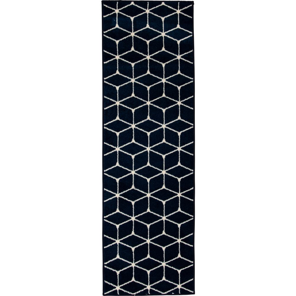 Loomaknoti Tecopa Shamid 2' x 7' Blue Geometric Outdoor Runner Rug