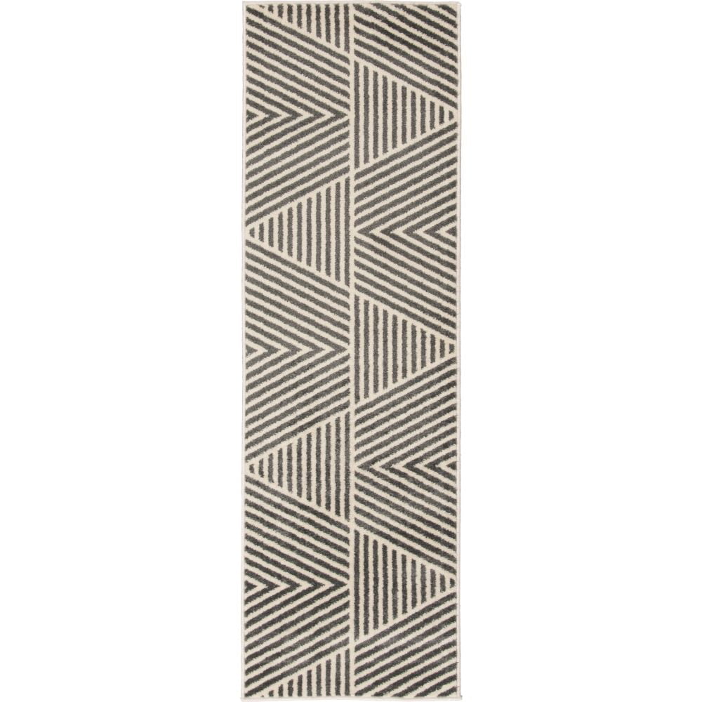 Loomaknoti Tecopa Symenia 2' x 7' Grey Geometric Outdoor Runner Rug