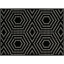 Loomaknoti Terrace Tropic 084 Valeria 9'10" x 12'10" Geometric Indoor/Outdoor Area Rug , Black/White