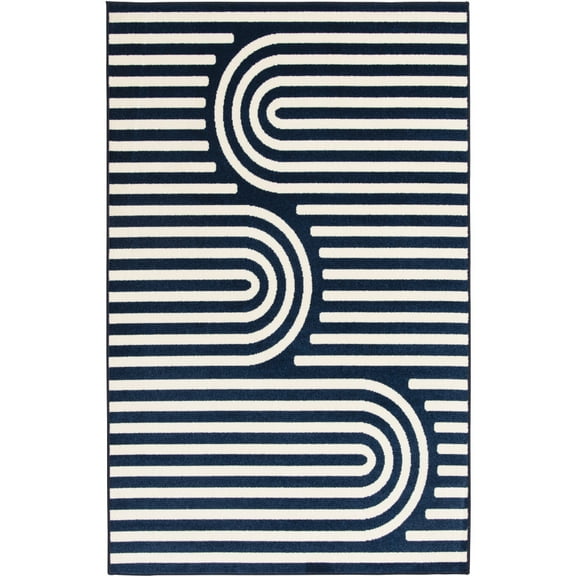 Loomaknoti Terrace Tropic Sedvick 9' x 12' Geometric Indoor/Outdoor Area Rug , Blue/White
