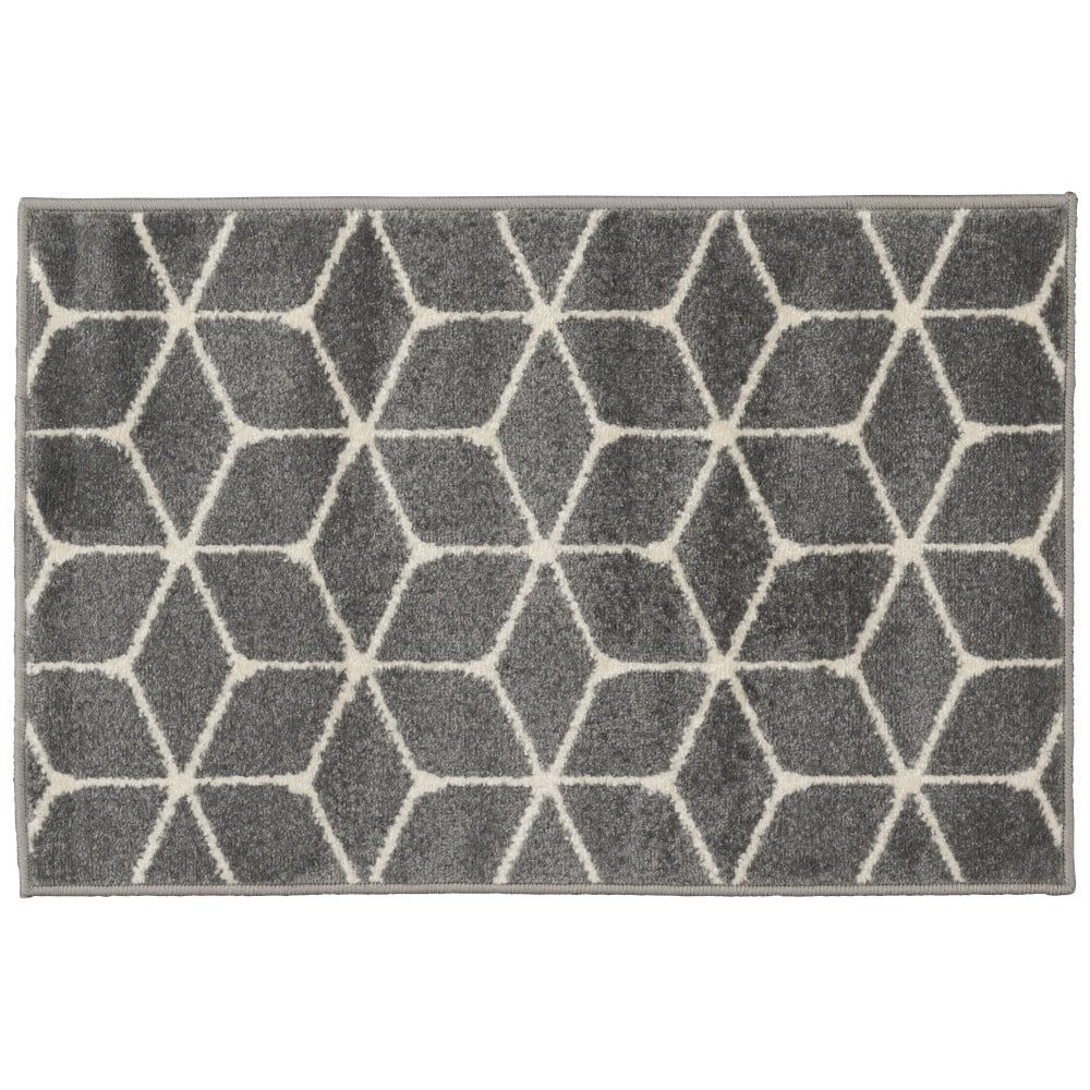 Loomaknoti Terrace Tropic Shamid 3' x 5' Geometric Indoor/Outdoor Accent Rug , Gray/White