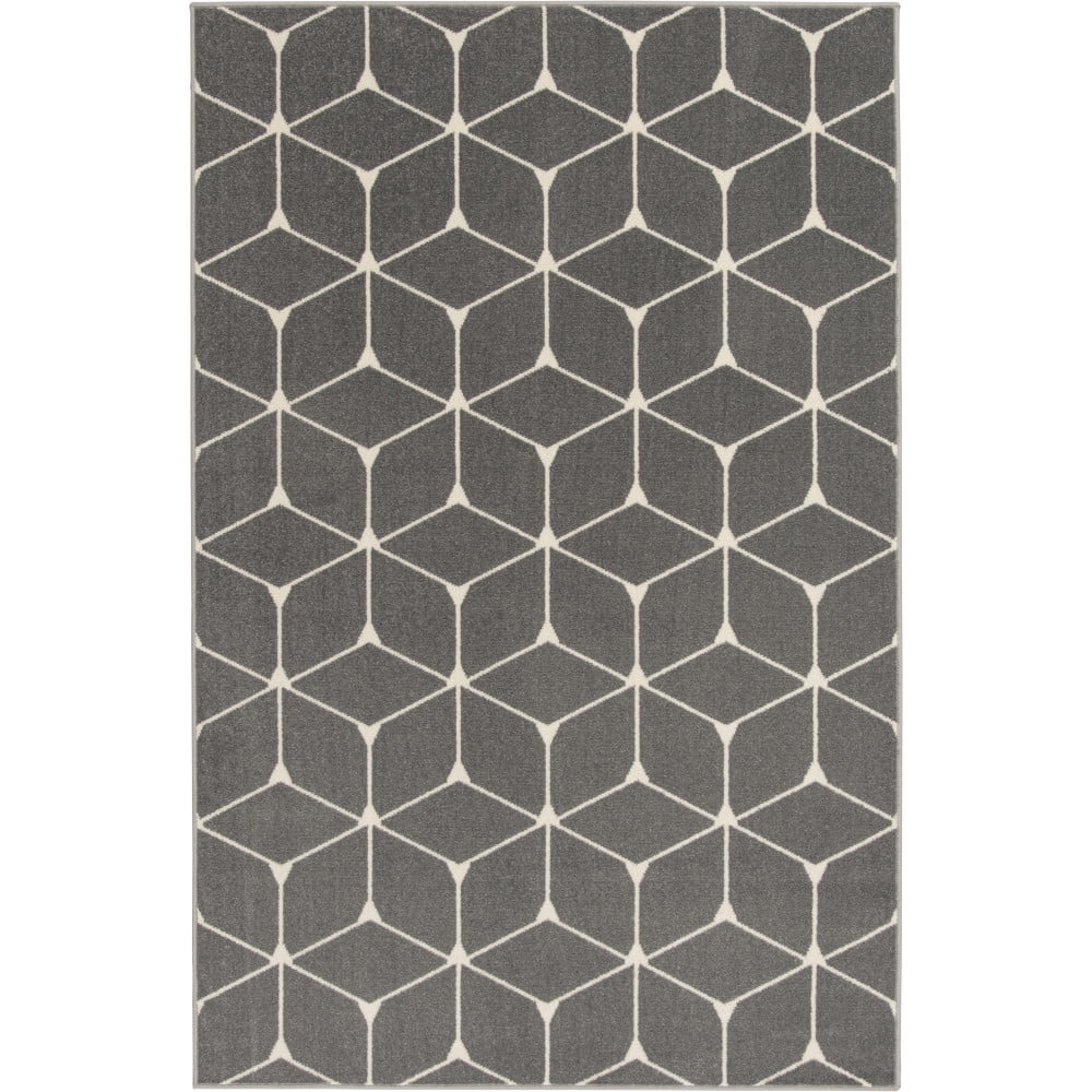 Loomaknoti Terrace Tropic Shamid 5' x 7' Geometric Indoor/Outdoor Area Rug , Gray/White