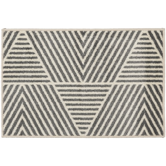 Loomaknoti Terrace Tropic Symenia 2' x 3' Geometric Indoor/Outdoor Runner Rug , Gray/White