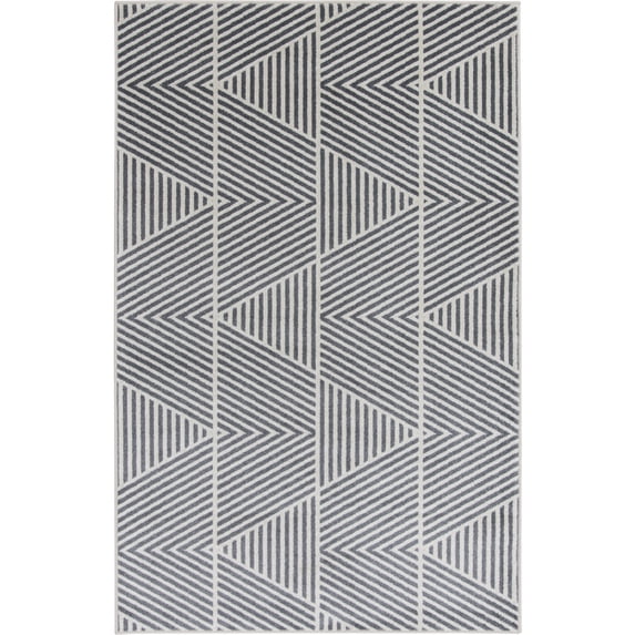 Loomaknoti Terrace Tropic Symenia 9' x 12' Geometric Indoor/Outdoor Area Rug , Gray/White