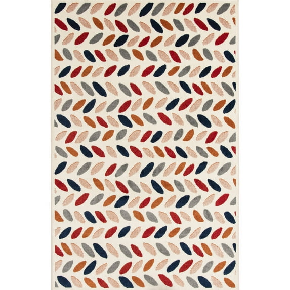 Loomaknoti Terrace Tropic Trenity 5' x 7' Floral Indoor/Outdoor Area Rug , Pink/White