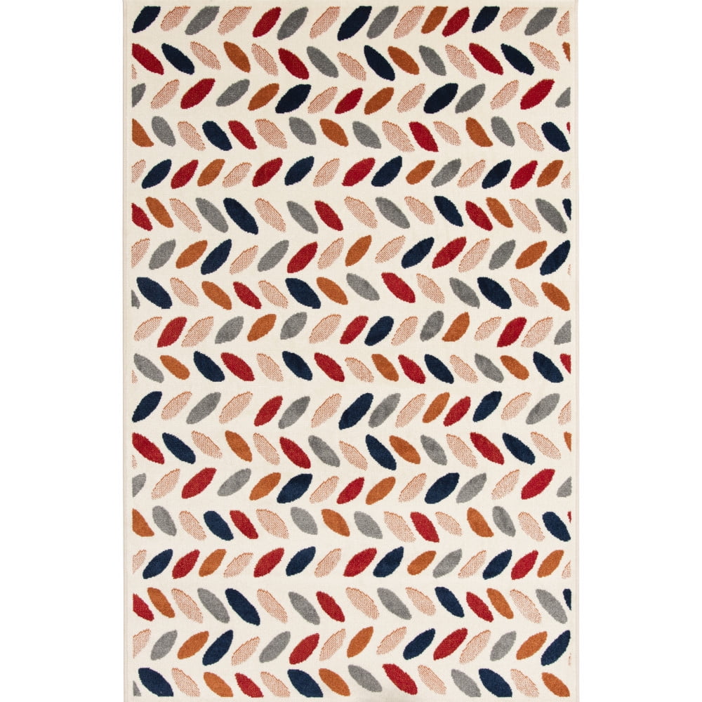 Loomaknoti Terrace Tropic Trenity 9' x 12' Floral Indoor/Outdoor Area Rug , Pink/White