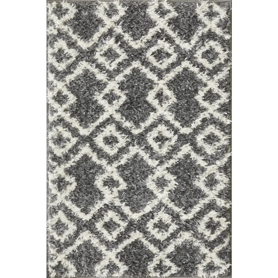 Loomaknoti Vemoa Adeta 2' x 3' Blue/Cream Geometric Indoor Runner Rug
