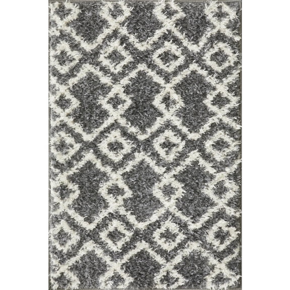 Loomaknoti Vemoa Adeta 2' x 3' Blue/Cream Geometric Indoor Runner Rug