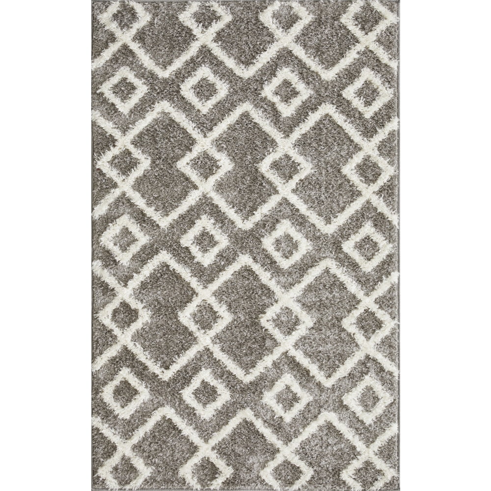 Loomaknoti Vemoa Adeta 3' x 5' Gray Geometric Polyester Indoor Accent Rug