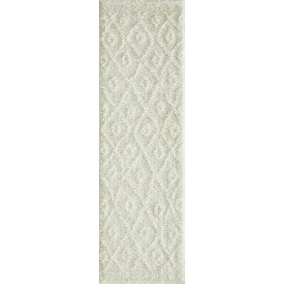 Loomaknoti Vemoa Avonako 2 x 7 Cream Geometric Indoor Runner Rug