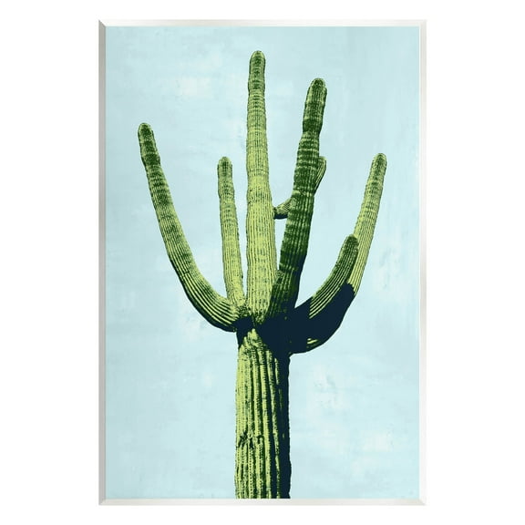 Looming Cactus Turquoise Sky Botanical & Floral Graphic Art Unframed Art Print Wall Art