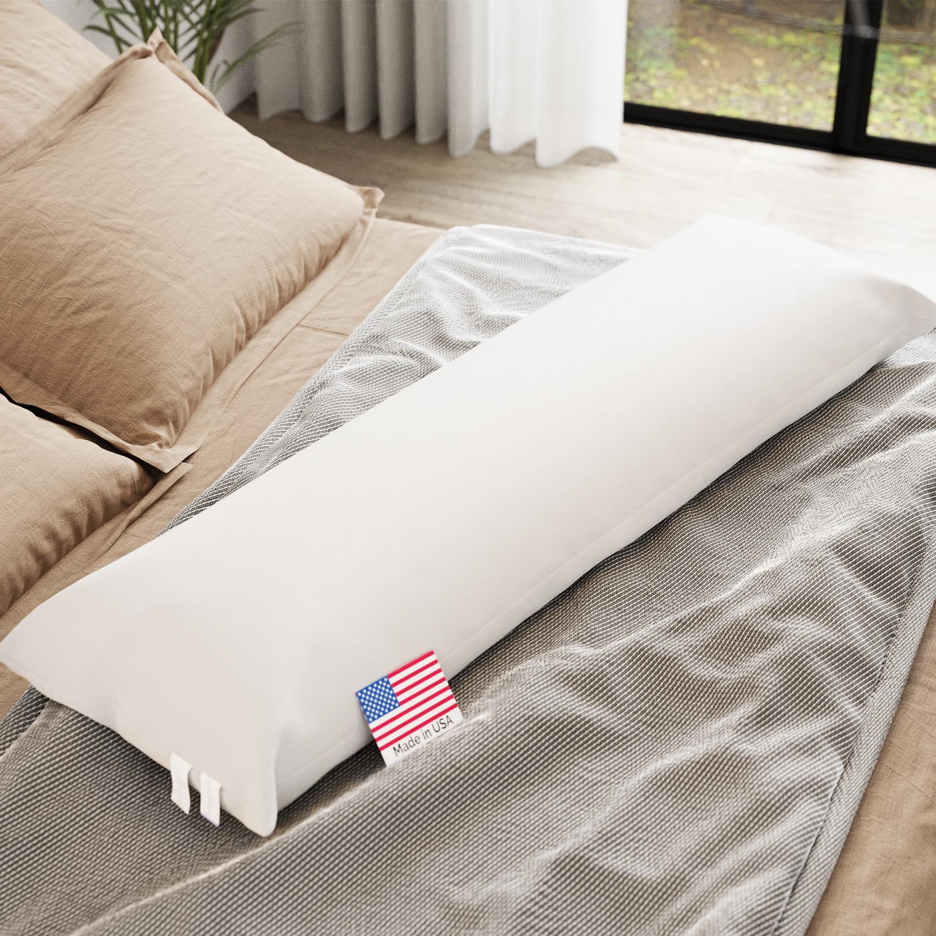 Body Posture Pillow (Fibre Filled) - White Cotton Cover, 20x60
