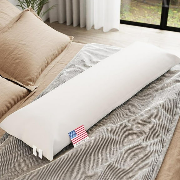 Looms & Linens an American Dream 60 inch Body Pillow Insert with Hypoallergenic Filling Made in USA Dakimakura Pillow Insert - Set of 1 Body Pillows for Adults