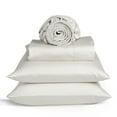 thumbnail image 1 of Loomsnest 4 Piece King Size Sheets Set, 400 TC Sateen Wrinkle Resistant, 100% Cotton Sheets, Light Gray, 1 of 9