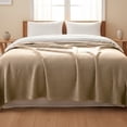 thumbnail image 1 of Loomsnest Ultra Soft Khaki King Waffle Blanket, 100% Cotton Blanket for Bed, Sofa & Couch, Waffle Weave All Season Throw for Hot Sleeper, Lightweight & Breathable, 108" x 90", 1 of 9