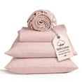 thumbnail image 1 of Loomsnest 100 Cotton Sheet Set, Breathable & Lightweight Percale Cooling Sheets, Deep Pocket (Fits up to 18”), Queen, Blush, 1 of 10