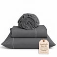 thumbnail image 1 of Loomsnest 1800 Series Double Brushed Microfiber 3 Piece Twin Sheet Set, Hotel Style, Wrinkle & Fade Resistant, 16 Inch Deep Pocket, Dark Gray, 1 of 10
