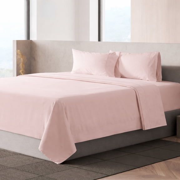 Loomsnest 3 Piece Twin Sheets Set, Cool & Crisp Percale, 100% Cotton Sheets, Deep Pockets, Blush
