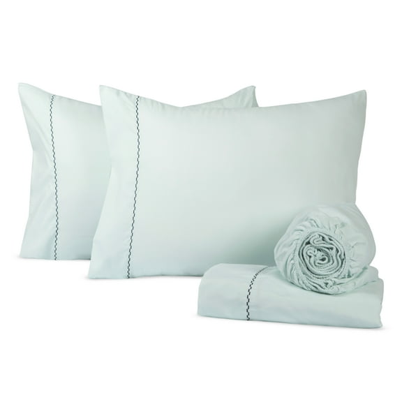 Loomsnest Luxury 1800 Series Brushed Microfiber 3 Piece Twin Size Sheet Set, Wrinkle Resistant, Deep Pocket (Fits up to 16"), Aqua Blue