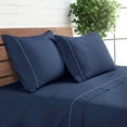 thumbnail image 1 of Loomsnest 1800 Series Double Brushed Microfiber 3 Piece Twin Sheet Set, Hotel Style, Wrinkle & Fade Resistant, 16 Inch Deep Pocket, Navy, 1 of 10