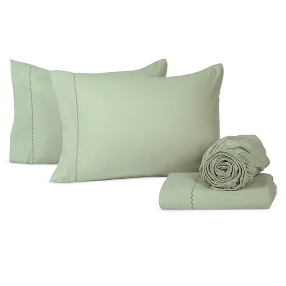 Loomsnest 1800 Series Hotel Quality 4 Piece Full Size Bed Sheet Set, Wrinkle Resistant, Deep Pockets, Sage