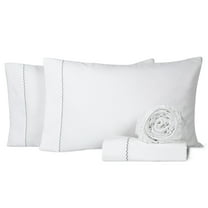 Loomsnest 1800 Series Hotel Quality 4 Piece Queen Sheet Set, Wrinkle Resistant, Deep Pockets, White