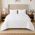 thumbnail image 1 of Loomsnest 3-Piece Full/Queen Comforter Set, All Season Duvet Insert, Soft, Lightweight, Diamond Stitched, Reversible Down Alternative Comforter (White), 1 of 7