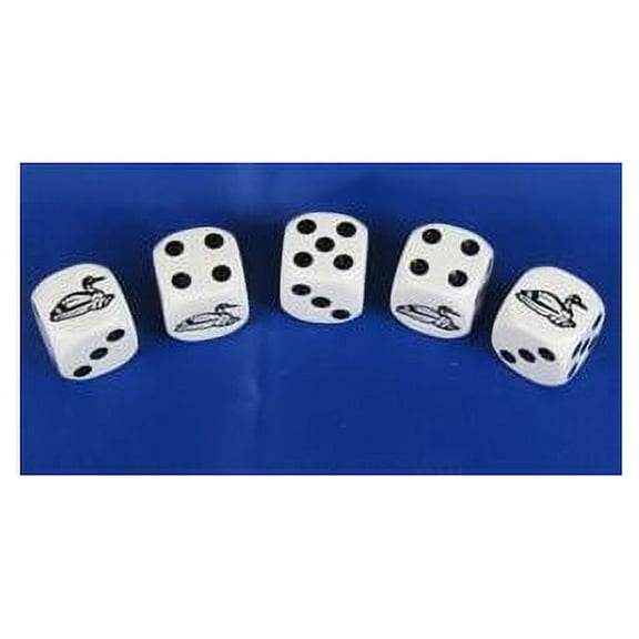 Loon Dice Game White Dice with Brown Pips D6 16mm (5/8in) Koplow Games