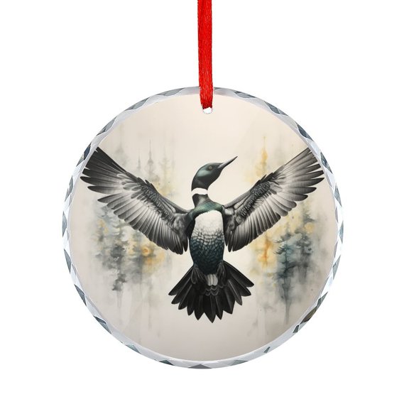Loon Flexing His Wings Ornament Retro Design Christmas Ornaments 2025 Ornaments for Teacher Coworker Boss Friend Mentors