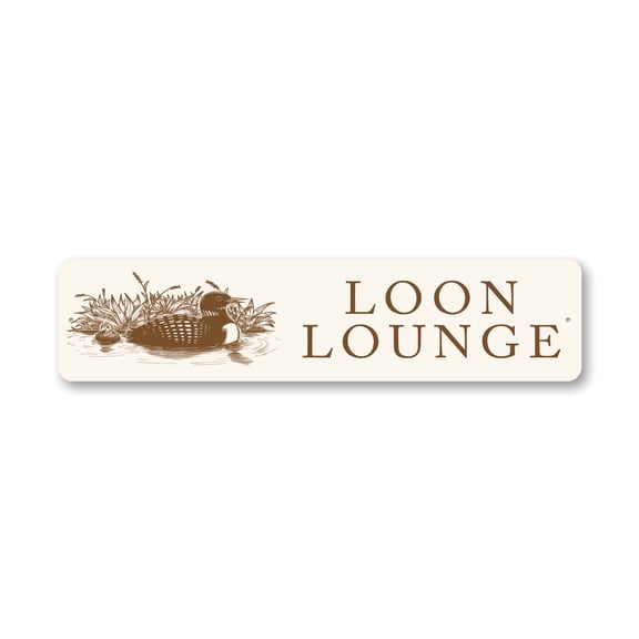 Loon Lounge Aluminum Metal Decor Sign - 4x18 inches