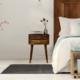 thumbnail image 1 of Spitiko Homes Bedside table with two drawers Mango Wood walnut  17x13x24, 1 of 10