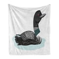 thumbnail image 1 of Loon Soft Flannel Fleece Throw Blanket, Digitally Generated Side Graphics of a Loon with Dots and Stripes Animal Pattern, Cozy Plush for Indoor and Outdoor Use, 50" x 70", Multicolor, by Ambesonne, 1 of 6