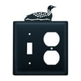 thumbnail image 1 of 1 Switch and Duplex Outlet Cover with Loon Accent, Black, 1 of 2