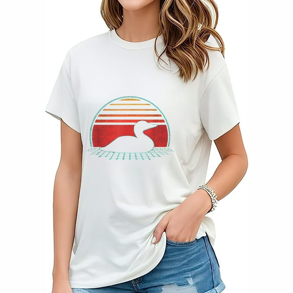 Loon Water Bird Retro Vintage 80S Style Gift T-Shirt