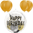 thumbnail image 1 of LoonBalloon 20 Inch Black & Gold Large Birthday Balloon with 4 latex balloons- Elegant & Festive, 1 of 1